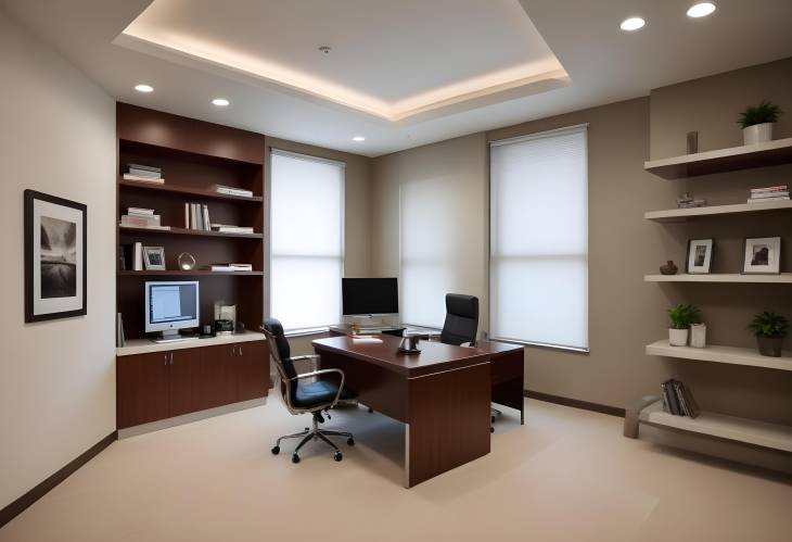 Modern Office Room Interior Architecture Design with Sleek Furniture and Contemporary Aesthetics