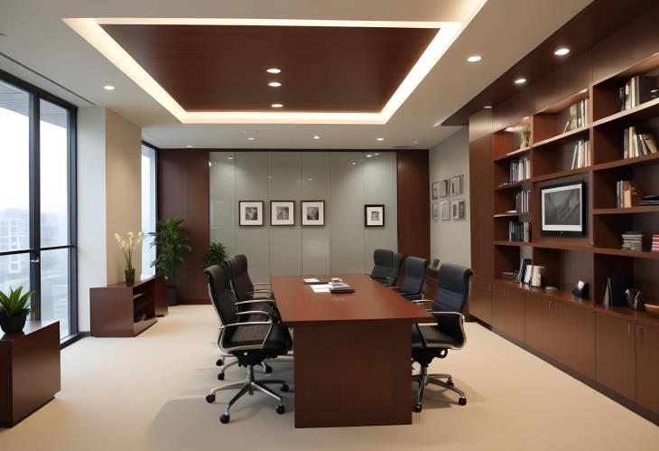 Modern Office Room with Sleek Architecture and Contemporary Interior Design Features