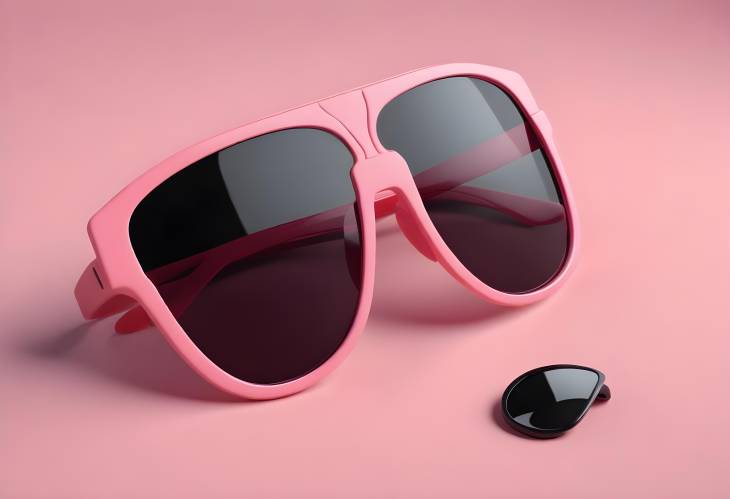 Modern Pink Sunglasses with Black Lenses Set Against a Stylish Summer Background