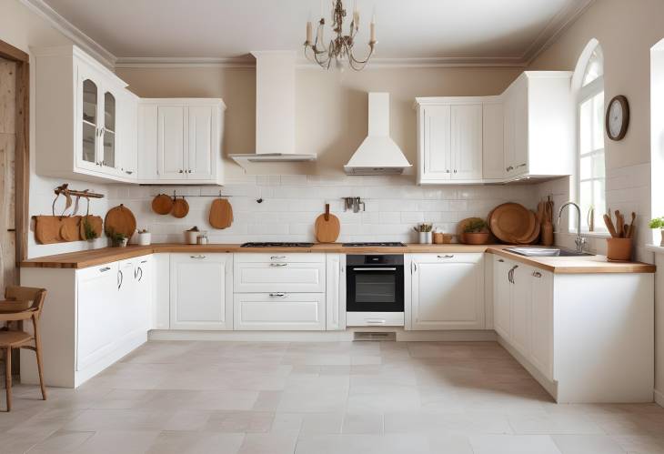 Modern Rustic Kitchen White Elegance with Antique Accents