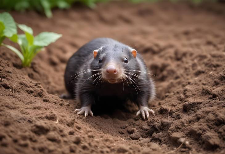 Mole on the Surface Showing Strong Front Feet Used for Digging Runs