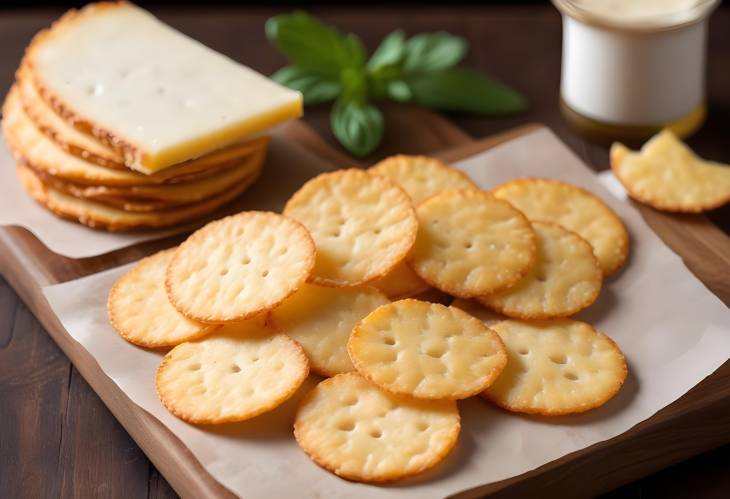 Montasio Cheese Crisps Deliciously Crispy and Golden Brown Cheese Snack