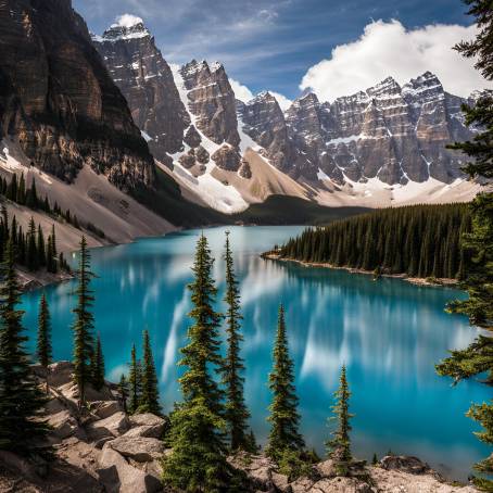 Moraine Lake A Tranquil Gem of Banff National Park with Stunning Mountain Views