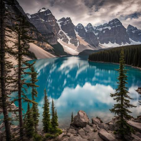 Moraine Lake in Banff National Park Stunning Blue Waters and Majestic Peaks