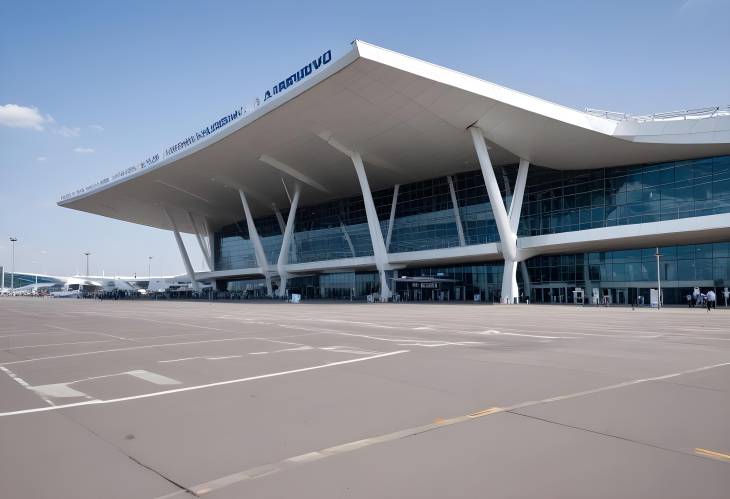 Moscow, 30 May 2021, Terminal A Exterior at Moscow International Airport, Modern Design, Moscow