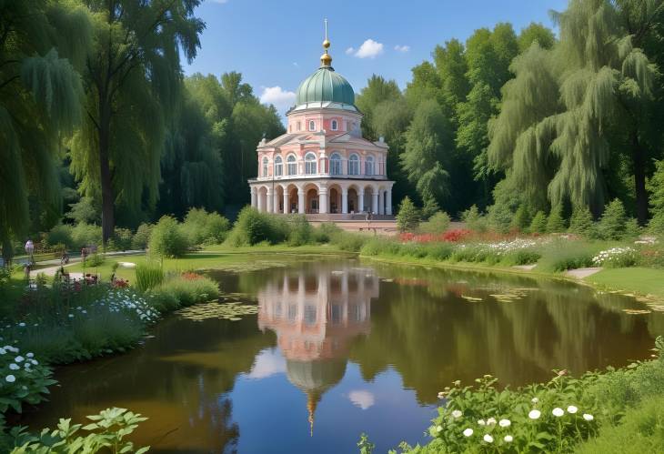 Moscow Botanic Garden Aptekarsky Ogorod in Summer, July 30, 2018  Vibrant Greenery and Blossoms