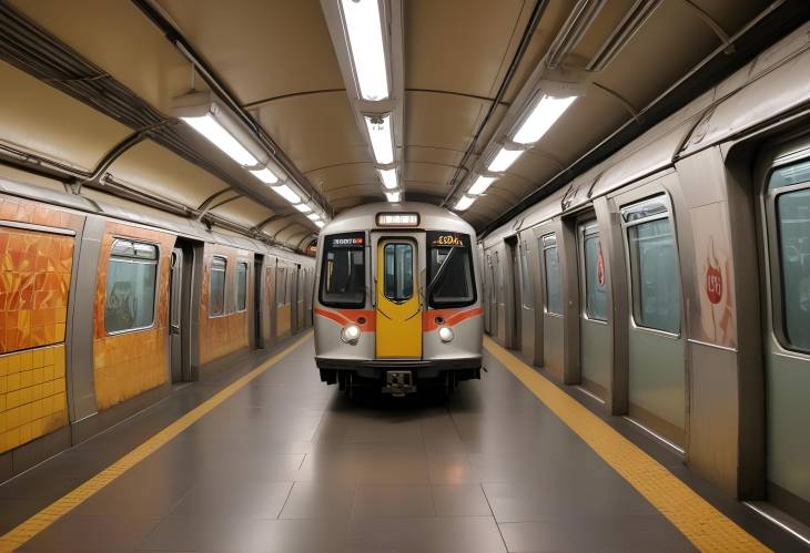 Moscow, October 12, 2021 Subway Train Arriving at Savelovskaya Metro Station