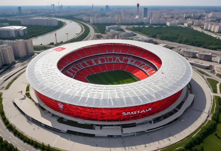 Moscow, Russia  May 30, 2018 Main View of Spartak Stadium or Otkritie Arena Before Opening 2018 F