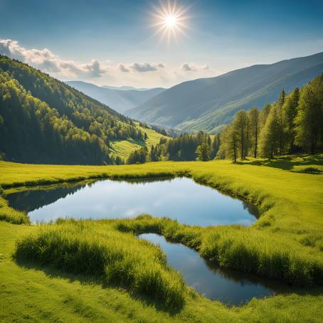 Mount Lebrsnik Countryside in Bosnia and Herzegovina  Grassy Fields and Lake View