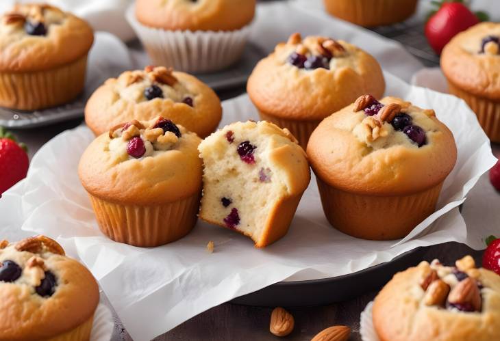 Mouth watering Muffins Fluffy and Soft with Nutty or Fruity Goodness