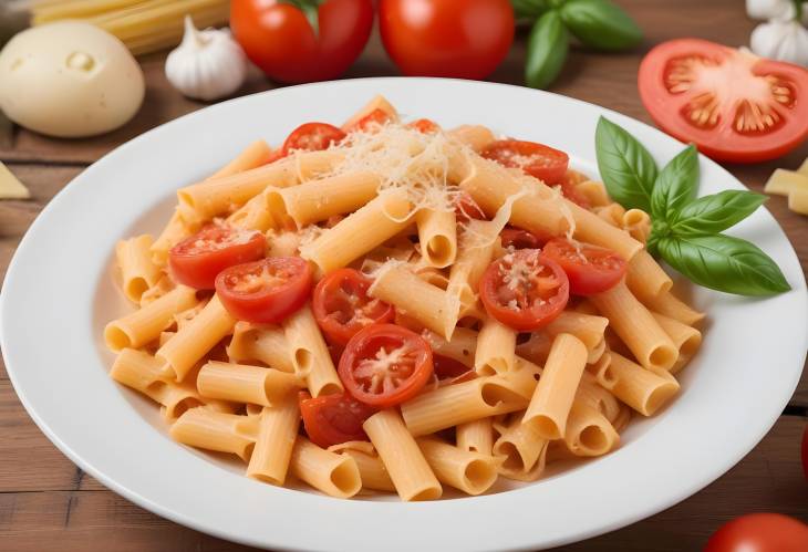 Mouthwatering Wide Ribbon Pasta in Tomato Sauce with Basil