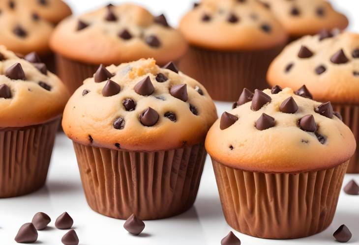 Muffin with Chocolate Chips and Soft, Moist Interior