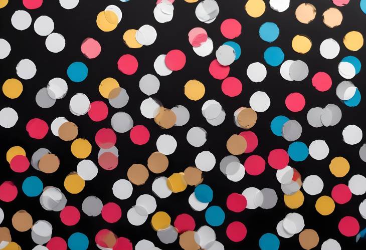 Multicolored Round Confetti of Paper and Foil Isolated on Black and White Background