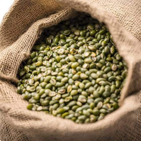 Mung Beans in a Sack Fresh and Natural on Isolated Background