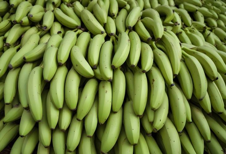 Myanmars Yangon Rich Green Unripe Bananas in Local Fruit Markets