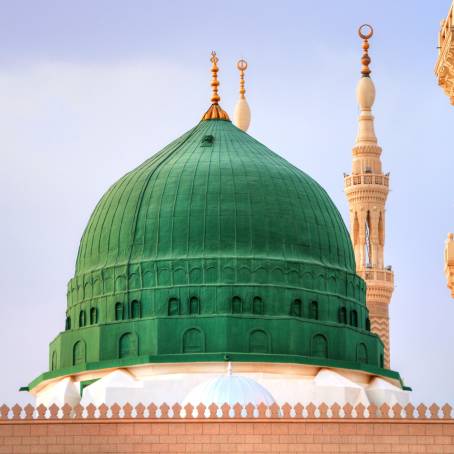 Nabawi Mosque Green Dome and Prophet Muhammad Tomb