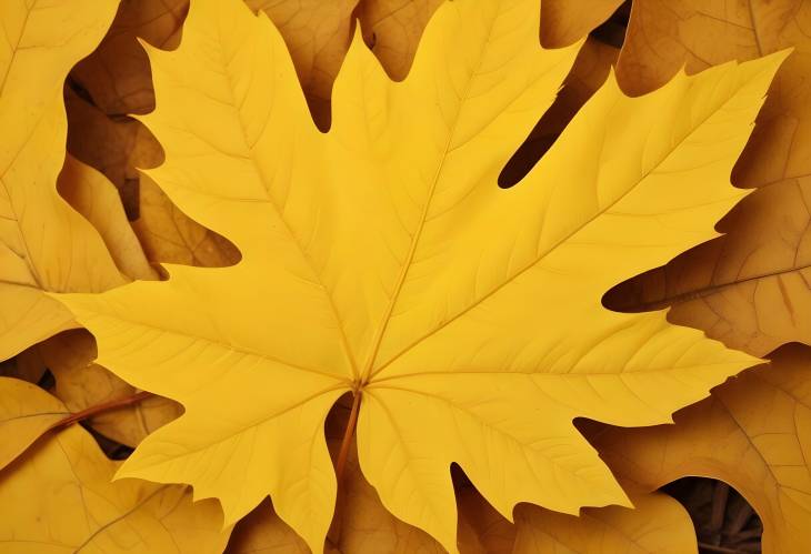 Natures Autumn Palette Close Up of a Brilliant Yellow Leaf Background