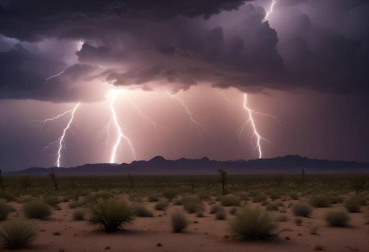 Natures Fury Lightning in the Desert