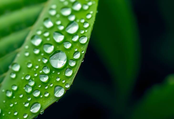 Natures Tranquility Morning Dew on a Fresh Green Leaf