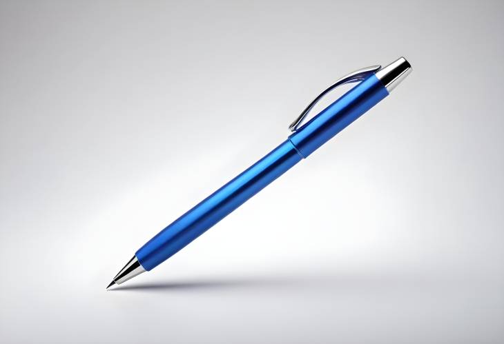 New Blue Pen with Stylish Design Isolated on Clean White Background