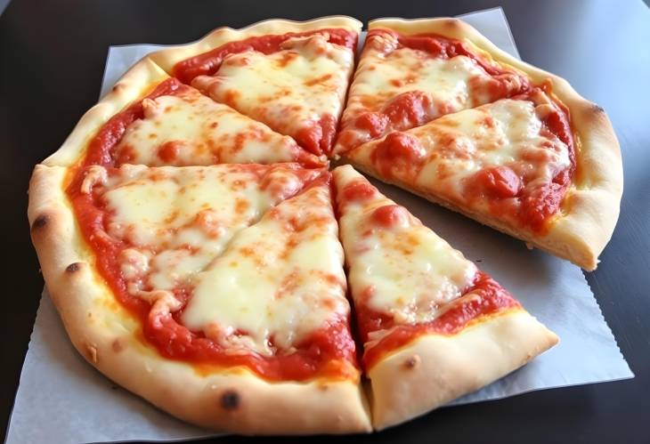 New York Thin Crust Pizza Foldable Cheese Slices with Tomato Sauce for an Iconic Taste