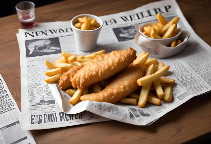 Newspaper Wrapped Fish  Chips  Crispy Golden Delight, British Classic