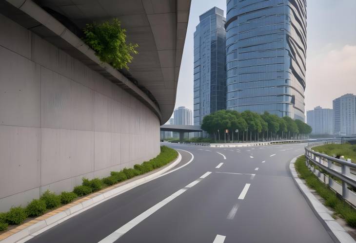 Ningbo Asphalt Roads and Urban Architecture Modern Cityscape