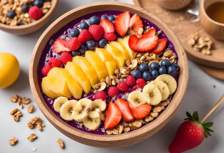 Nutritious Acai Bowl with Granola and Avocado