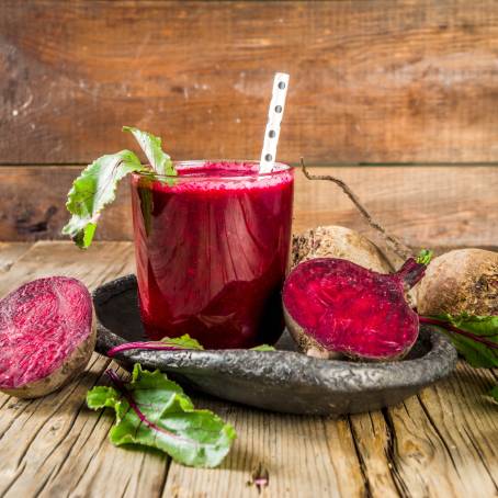 Nutritious Beetroot Juice in Glass with Copy Space for Recipe and Commercial Use