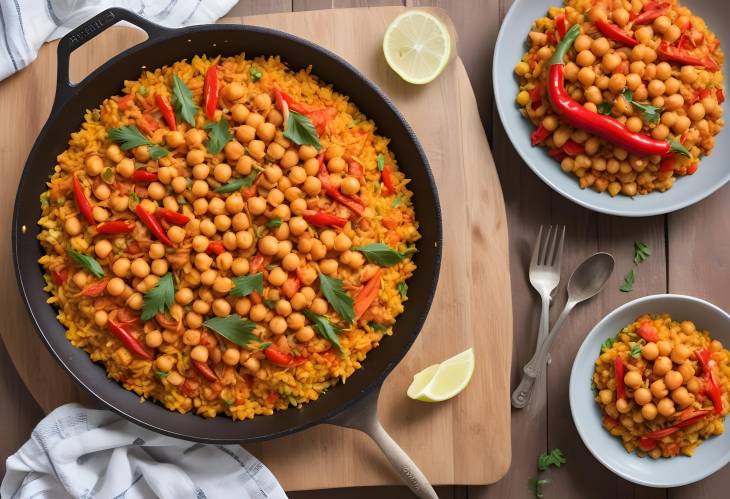 Nutritious Chickpea and Red Pepper Paella A Flavorful Vegetarian Option for Every Meal