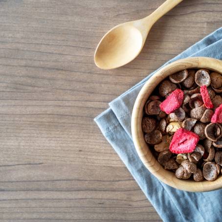 Nutritious Homemade Granola with Milk for Breakfast