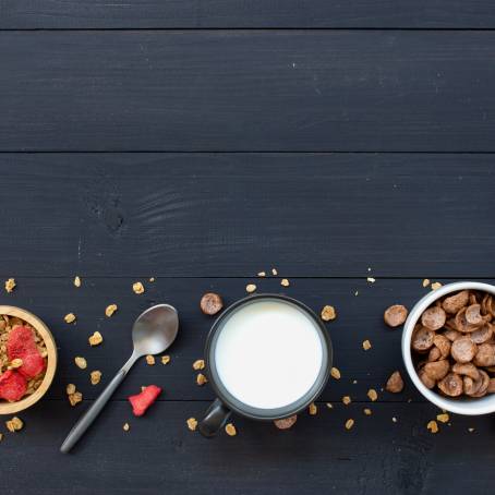 Nutty Homemade Granola with Milk for Breakfast