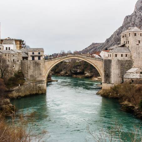 Old Mostar Bridge Stari Most Historical Landmark in Bosnia