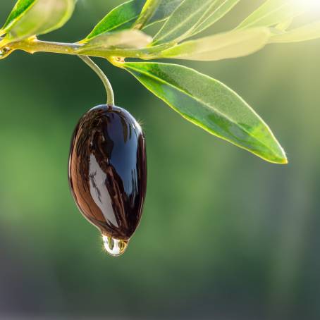 Olive Oil A Culinary Essential on a White Background from Above