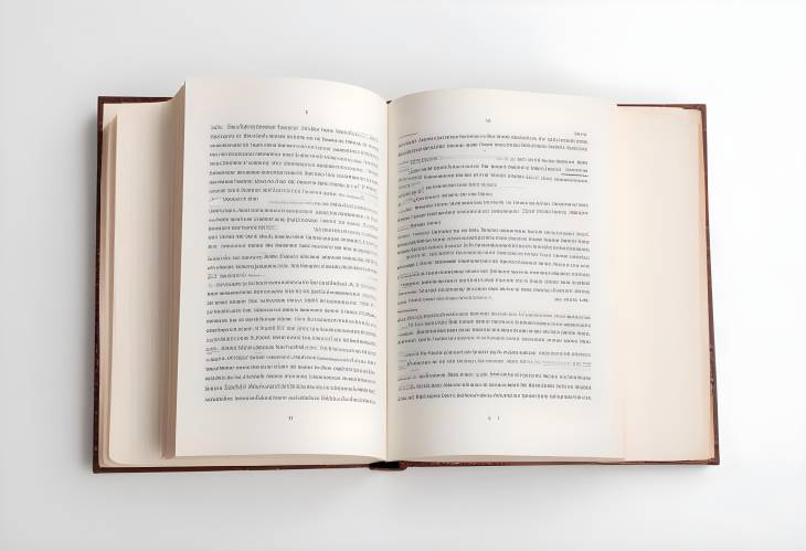 Open Book on White Background with Visible Pages, Ideal for Educational and Reading Content