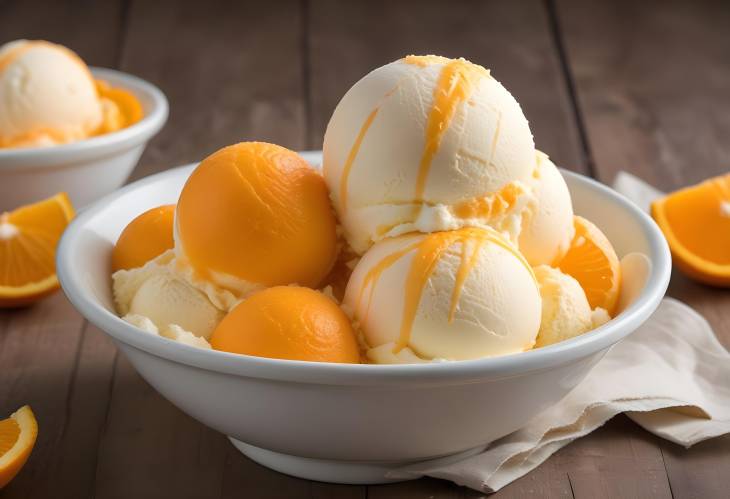 Orange Spumone Delight Creamy Italian Ice Cream with Bold Orange Layers