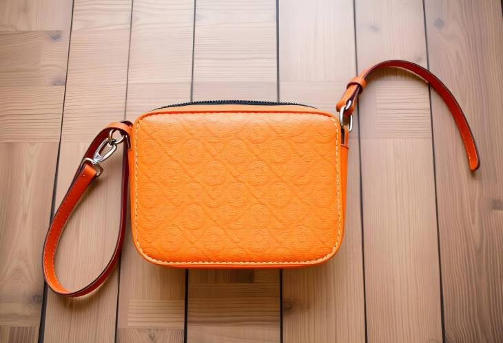 Orange Women Crossbody Bag on Wood Stylish and Practical Choice for Everyday Use