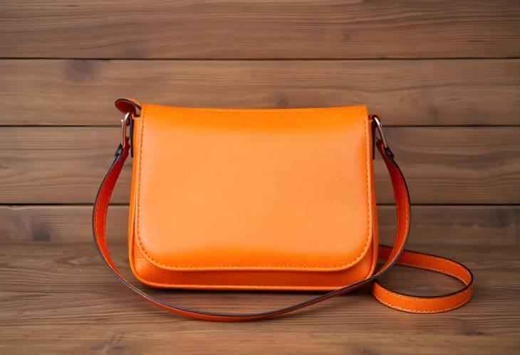 Orange Women Crossbody Bag on Wooden Surface Perfect Blend of Style and Practicality