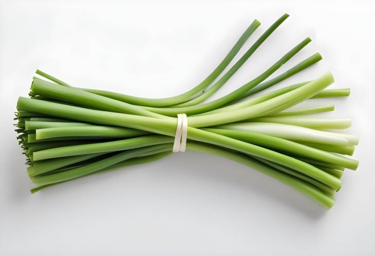 Organic Green Onion Isolated on White Surface Perfect for Clean Food Photography and Recipe Design