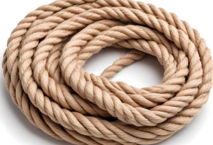 Organic Hemp Rope Isolated on White Background. Perfect for Sustainable Crafts and Eco Projects