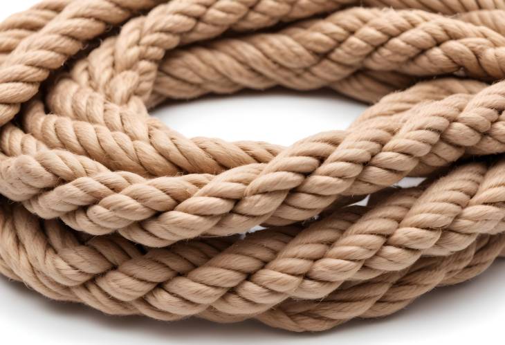 Organic Hemp Rope Isolated on White. Perfect for Eco Friendly Crafts and Sustainable Projects