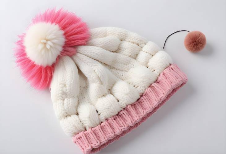 Oversize Chunky Cable Knitted Beanie Cap for Women, Winter Warm Hat with Acrylic Yarn Pompom and Co