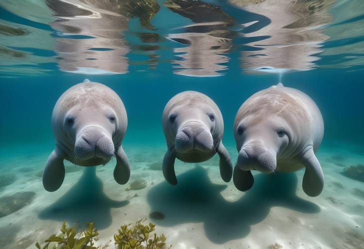 Pair of West Indian Manatees at Florida Springs