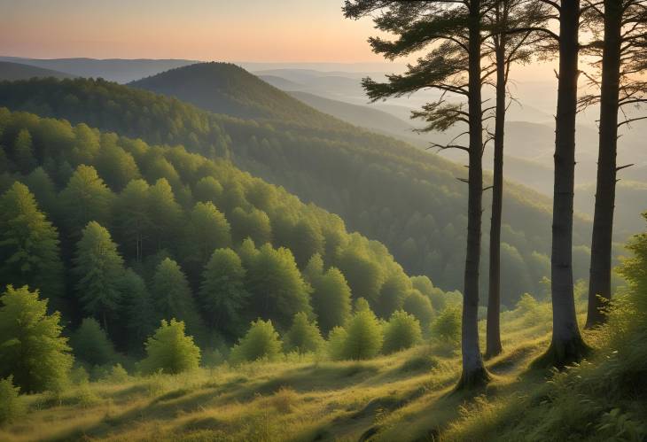 Palatinate Forest Evening Glow, Dahner Felsenland, RhinelandPalatinate