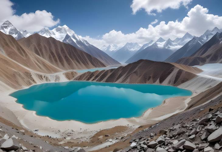 Panorama View of Tsho Rolpa Glacial Lake, Nepal