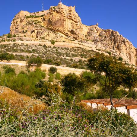 Panoramic Aerial View of Santa Barbara Castle Overlooking Alicante