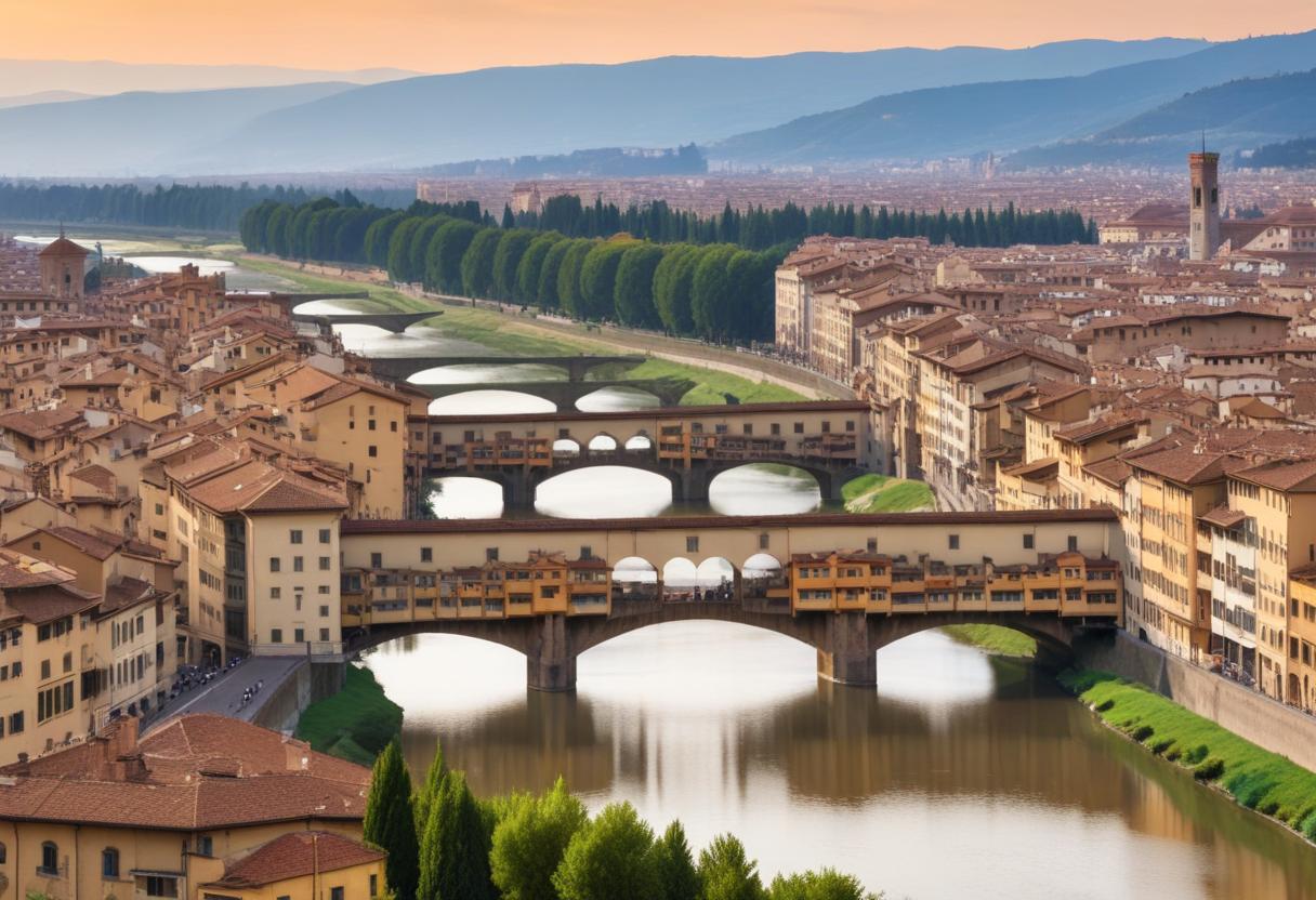 Panoramic View of Florence Ponte Vecchio and Arno River at Their Finest