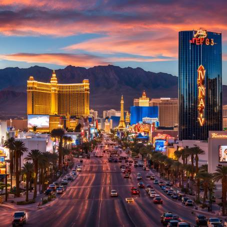 Panoramic View of the Las Vegas Strip, Nevada, USA