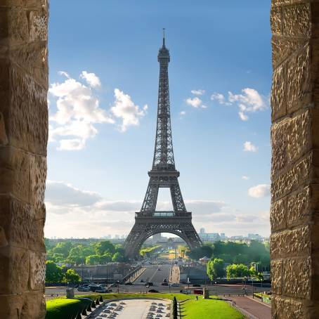 Parisian Dream Elegant View of Eiffel Tower Against the Cityscape