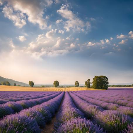 Peaceful Summer Scene with Lavender Blossoms